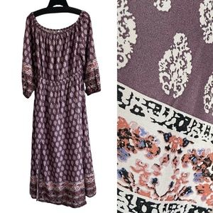 Lascana Purple Boho Midi Maxi Dress Slits 14